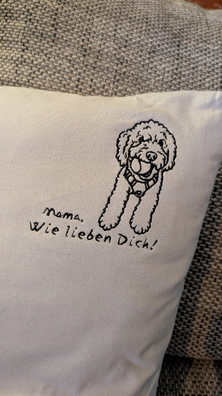 Personalisierter Kissenbezug mit eigener Handschrift